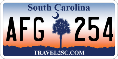 SC license plate AFG254