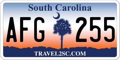 SC license plate AFG255