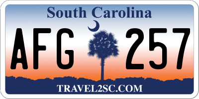SC license plate AFG257