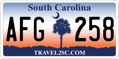SC license plate AFG258