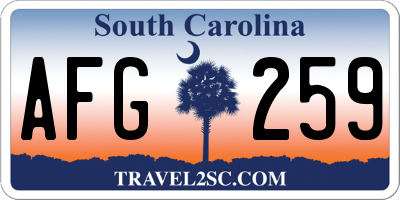 SC license plate AFG259
