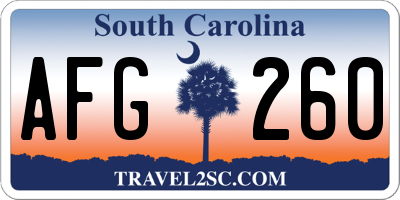 SC license plate AFG260