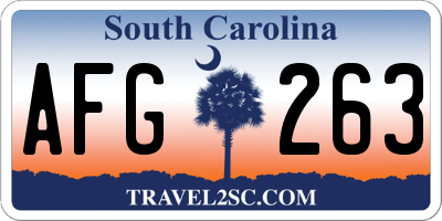SC license plate AFG263
