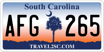 SC license plate AFG265