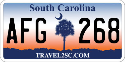 SC license plate AFG268