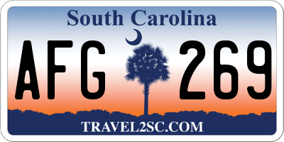 SC license plate AFG269