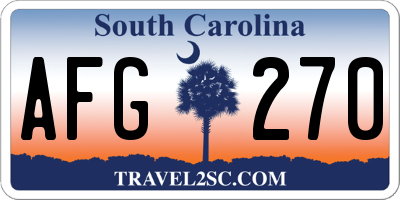 SC license plate AFG270
