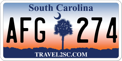 SC license plate AFG274