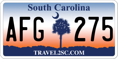 SC license plate AFG275