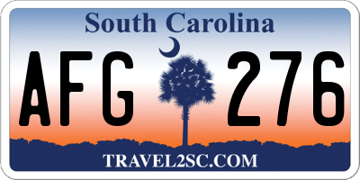 SC license plate AFG276