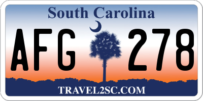 SC license plate AFG278