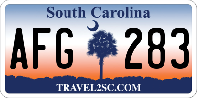 SC license plate AFG283