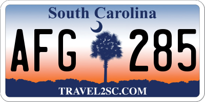 SC license plate AFG285