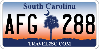 SC license plate AFG288