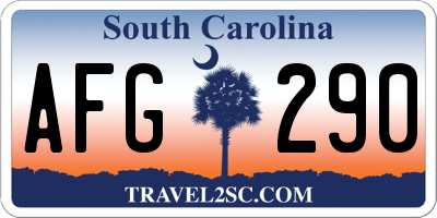 SC license plate AFG290