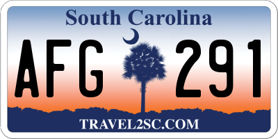 SC license plate AFG291