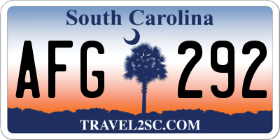 SC license plate AFG292