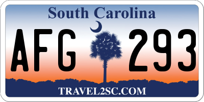SC license plate AFG293