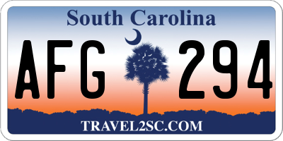 SC license plate AFG294