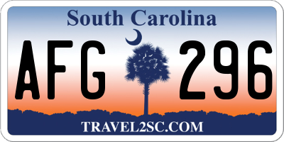 SC license plate AFG296