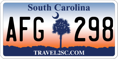 SC license plate AFG298