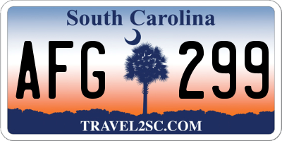 SC license plate AFG299