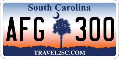 SC license plate AFG300