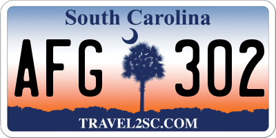 SC license plate AFG302