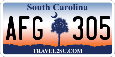SC license plate AFG305