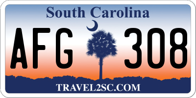 SC license plate AFG308