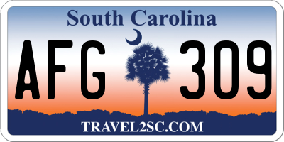 SC license plate AFG309