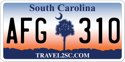 SC license plate AFG310