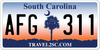 SC license plate AFG311