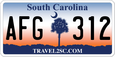 SC license plate AFG312