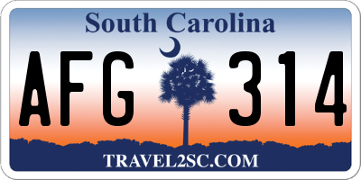 SC license plate AFG314