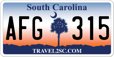 SC license plate AFG315