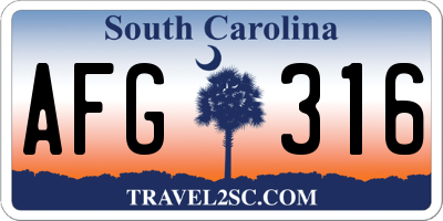 SC license plate AFG316