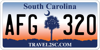 SC license plate AFG320