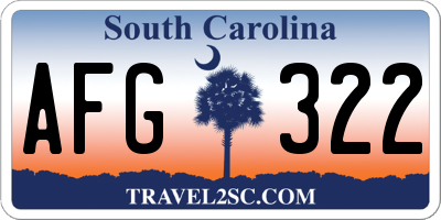 SC license plate AFG322