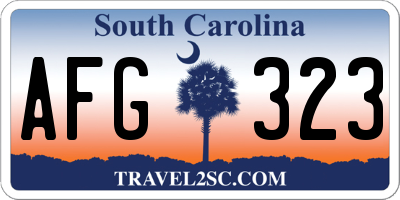 SC license plate AFG323