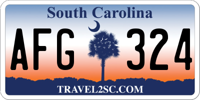 SC license plate AFG324