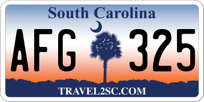 SC license plate AFG325