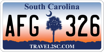 SC license plate AFG326