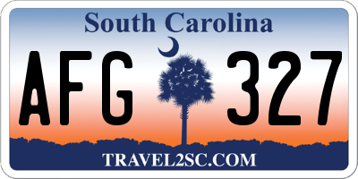SC license plate AFG327