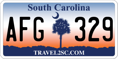 SC license plate AFG329