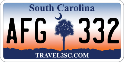 SC license plate AFG332