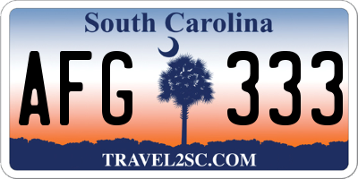 SC license plate AFG333