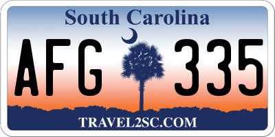SC license plate AFG335