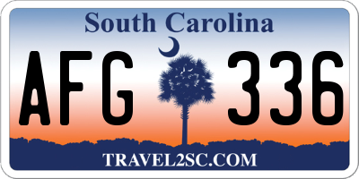 SC license plate AFG336
