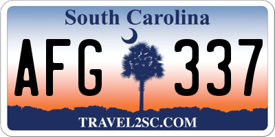 SC license plate AFG337